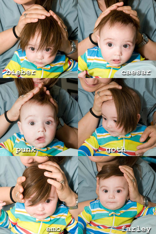 Baby Trying Different Hairstyles