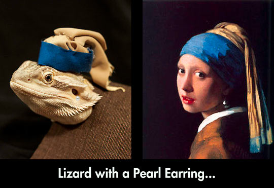 funny-lizard-painting-pearl-earring