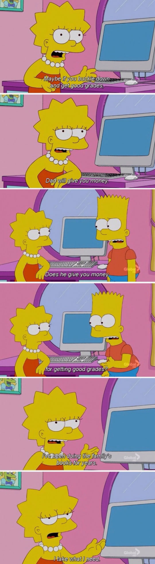 funny-Lisa-taking-money-Simpsons