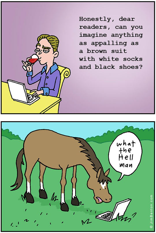 funny-clothes-critic-horse-comic