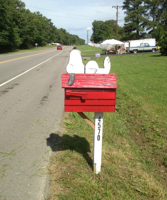 funny-mailbox-Snoopy-sleeping-road