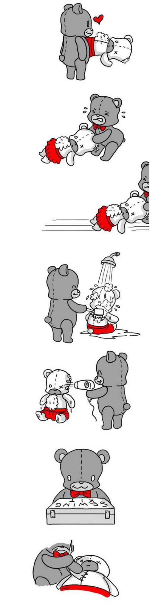 funny-webcomic-bear-fixing-Teddy-pieces-heart-mended