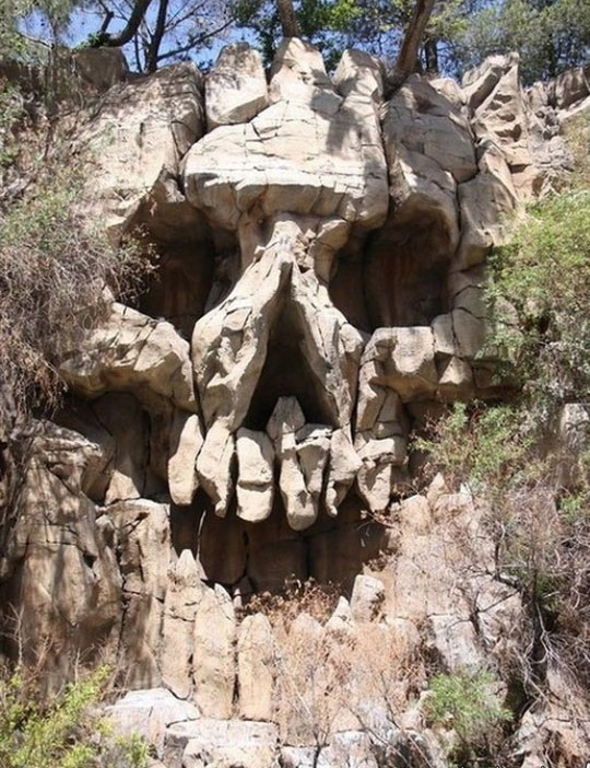 Skull On The Side Of A Mountain