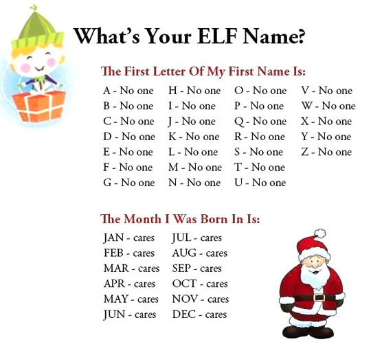 Find Your Elf Name