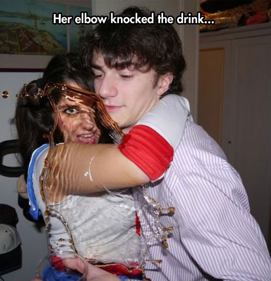 funny-girl-elbow-spilling-drink
