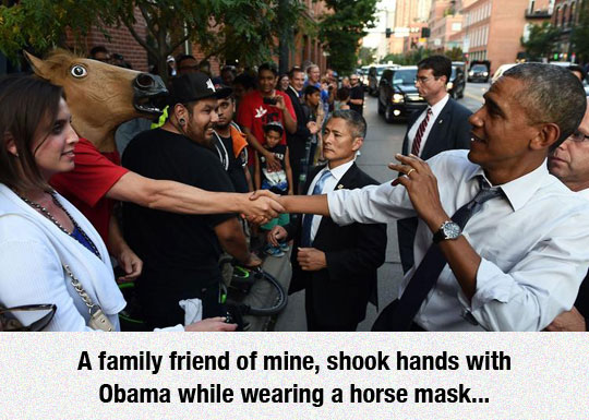Obama And The Horse Mask Man