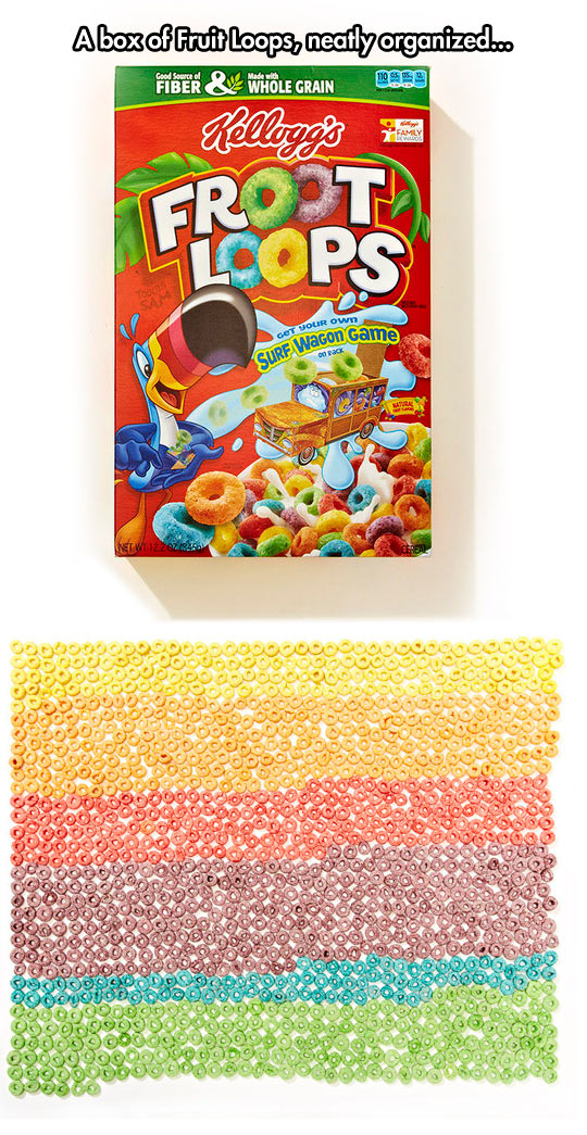 Fruit Loops Organized By Colors, Oddly Satisfying