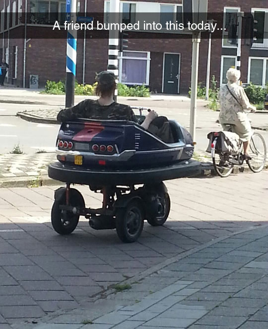 funny-little-car-ride-old-woman-bike