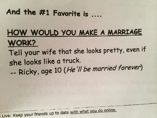 This Kid Knows What Marriage Is All About