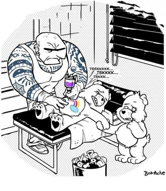 funny-Care-Bears-tattoo-shop-rainbow