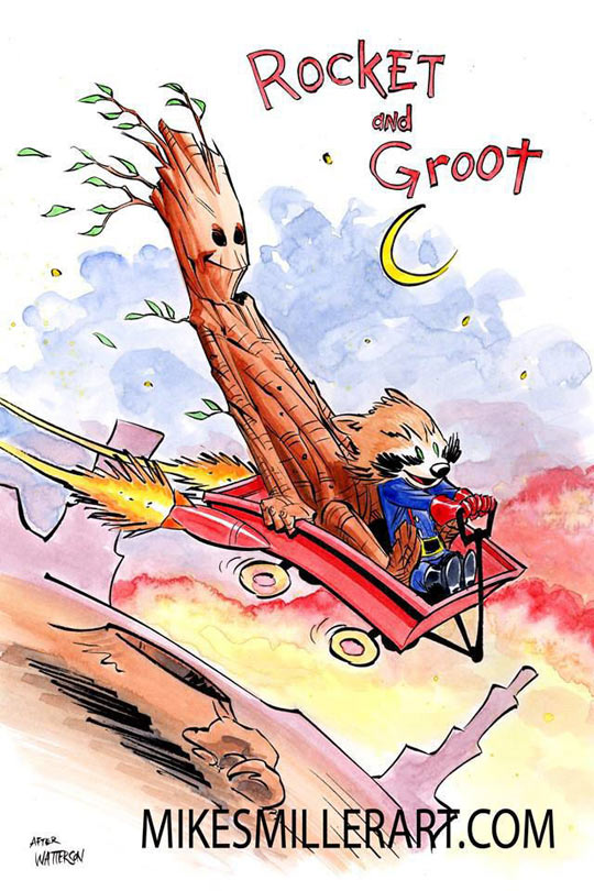 Rocket And Groot As Calvin And Hobbes