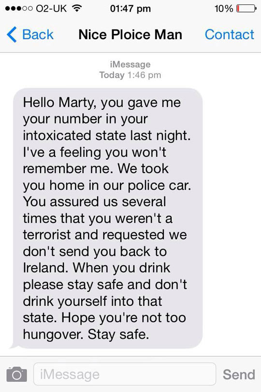 Text From A Nice Police Man