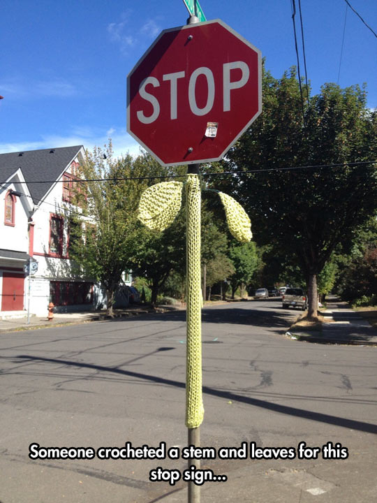 funny-sign-stop-crocheted-stem-leaves