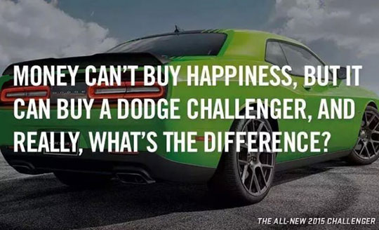 funny-Dodge-Challenger-ad-happiness-money