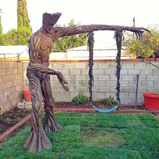 funny-Groot-swing-toy-back-yard
