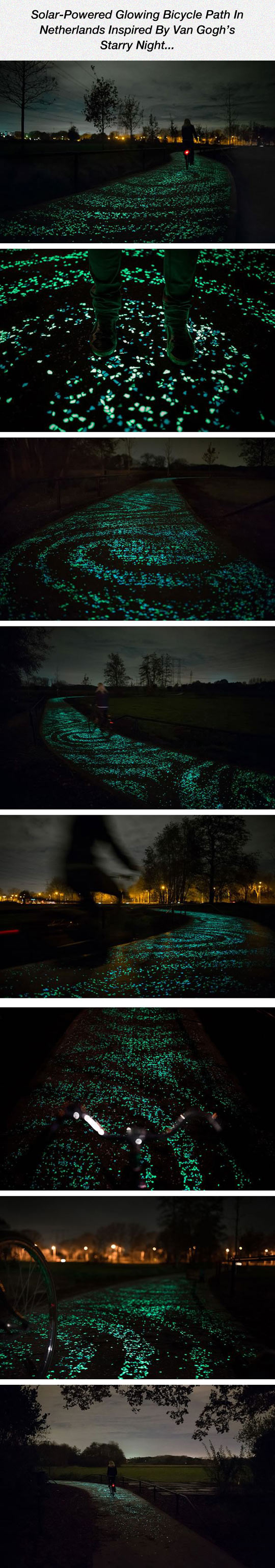 Beautiful Glowing Bicycle Path
