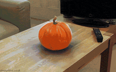 Big Mistake Throwing A Knife To A Pumpkin