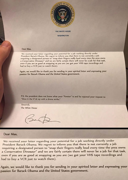 Letter From The White House