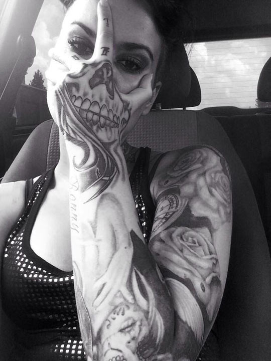 Creepy And Beautiful Tattooed Girl