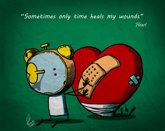 funny-heart-time-clock-band-aid