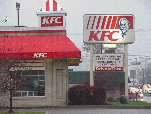 kfc funny sign chicken fried jokes old kentuky hillary signs good drive fanpop thru restaurant special adult humor moments previous