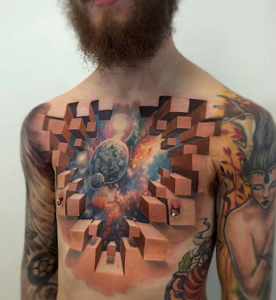 Awesome 3D Tattoo By Jesse Rix