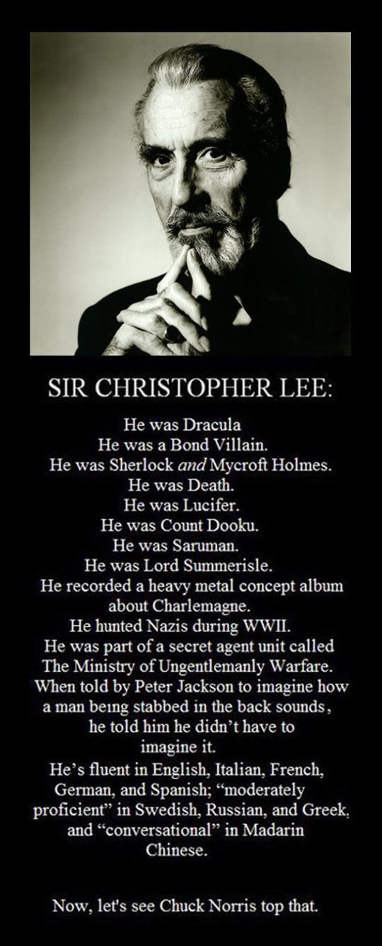 Sir Christopher Lee Is Awesome