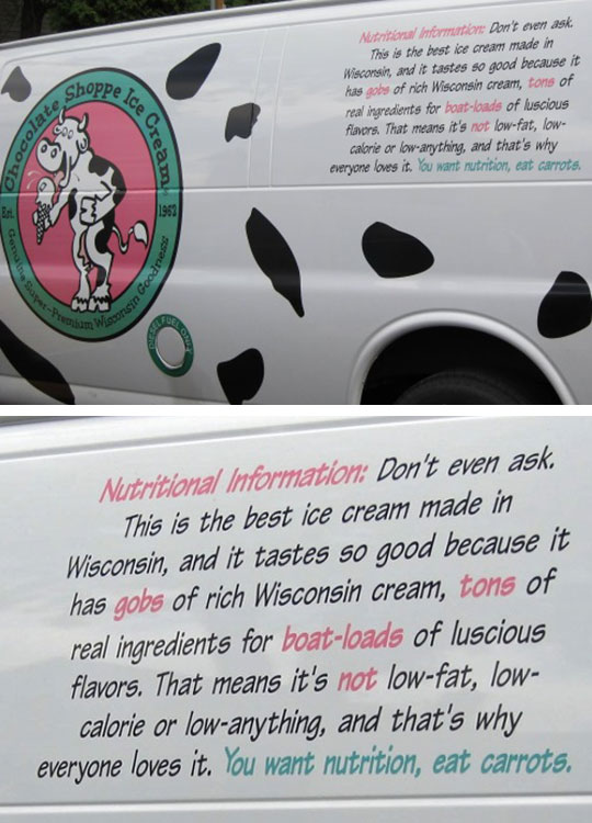 Wisconsin Ice Cream Company Tells It Like It Is