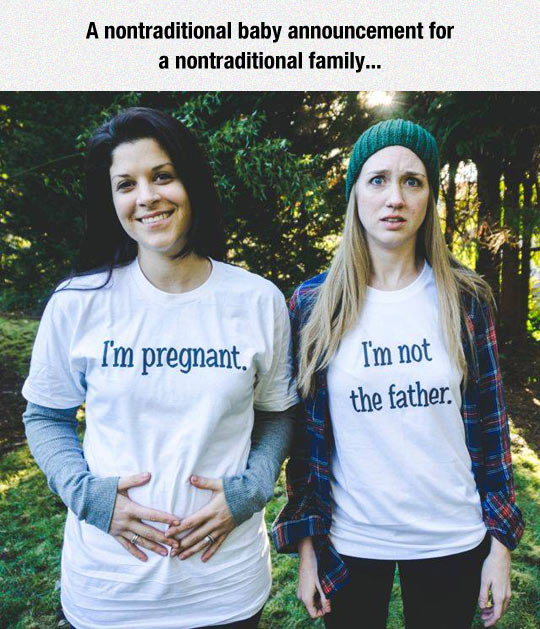funny-couple-girls-baby-announcement