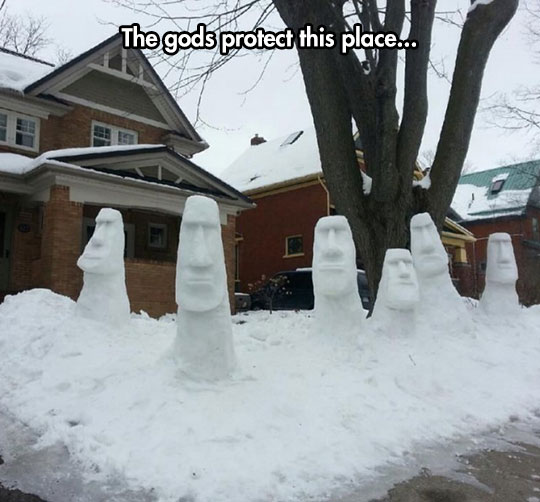The Icy Eastern Statues