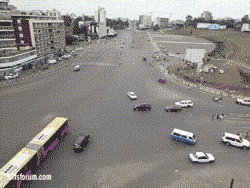 A Major Intersection In Ethiopia With No Traffic Signals