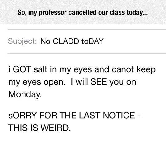 Class Is Cancelled
