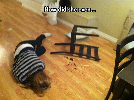 My Cousin, Ashamed After Building A Chair From IKEA