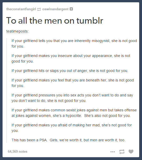 To All The Men On Tumblr