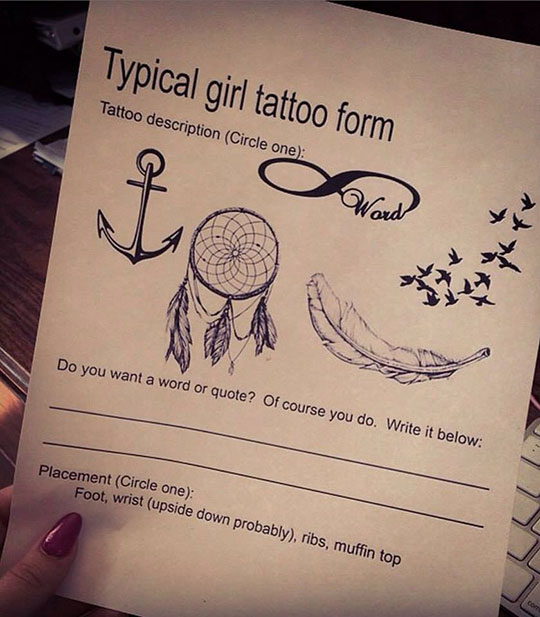 Form For A Typical Girl Tattoo