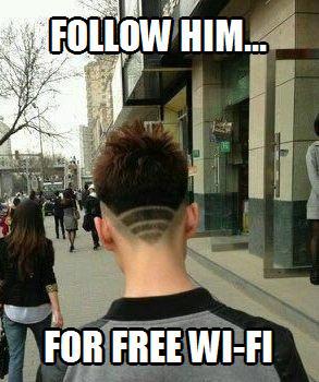 Follow Him For Free Wi-Fi