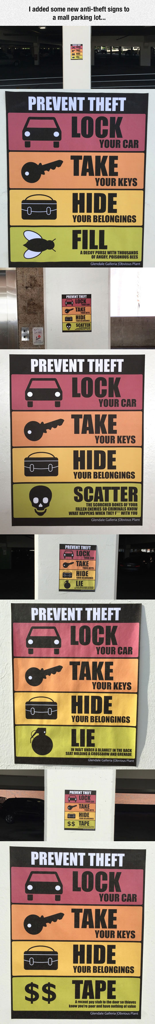 New Parking Lot Signs