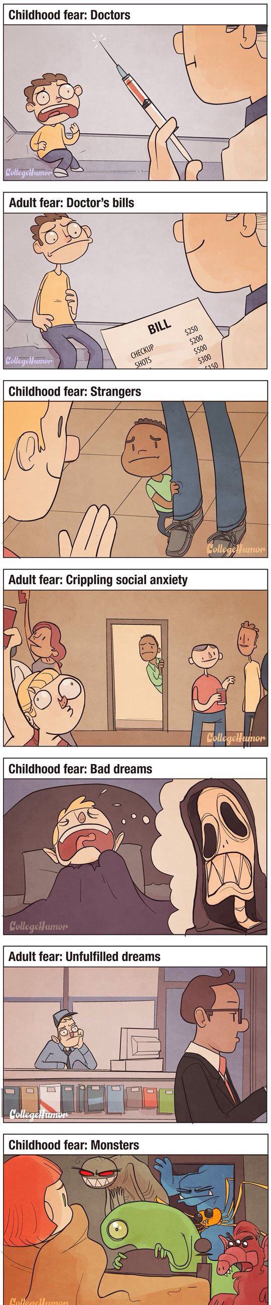 Childhood Vs. Adult Fears