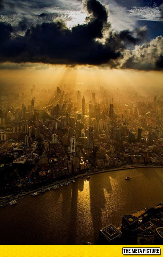 cool-overhead-view-Shanghai-city
