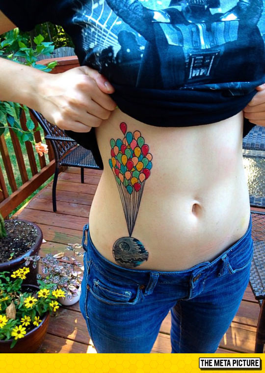 funny-Death-Star-Tattoo-girl-belly