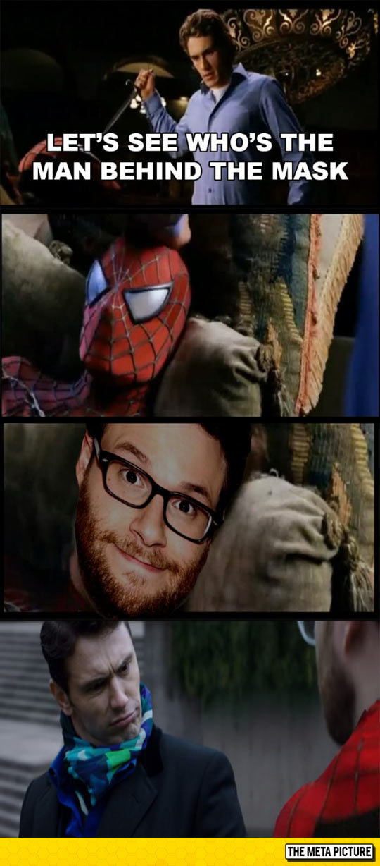 Behind Spiderman