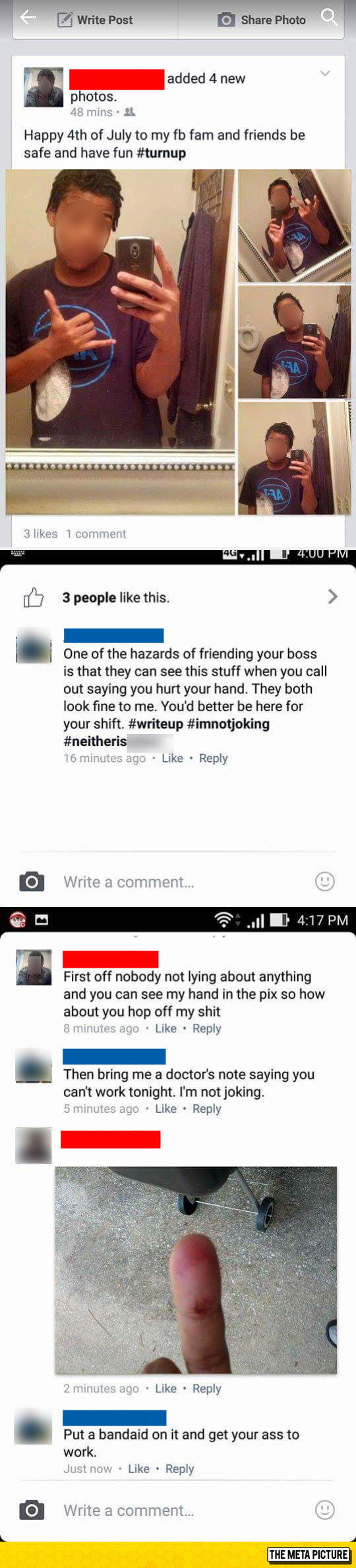 funny-boss-friend-Facebook-lie-injure