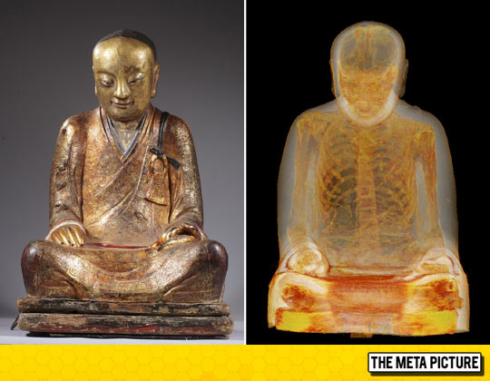 Mummified Monk Inside A Buddhist Statue