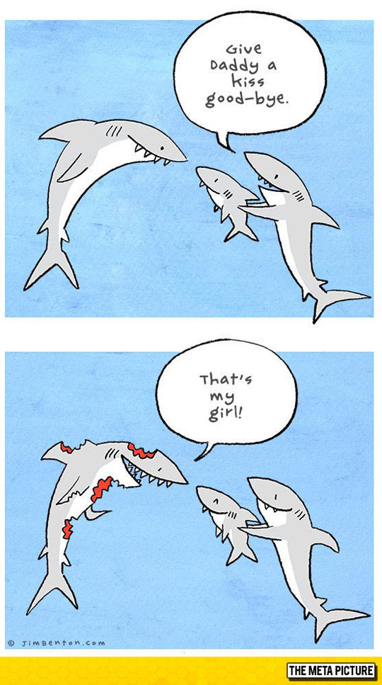 funny-shark-dad-son-bite