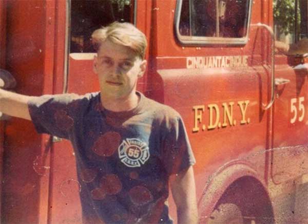 Steve Buscemi when he worked as a firefighter at the New York City Fire Department in 1981