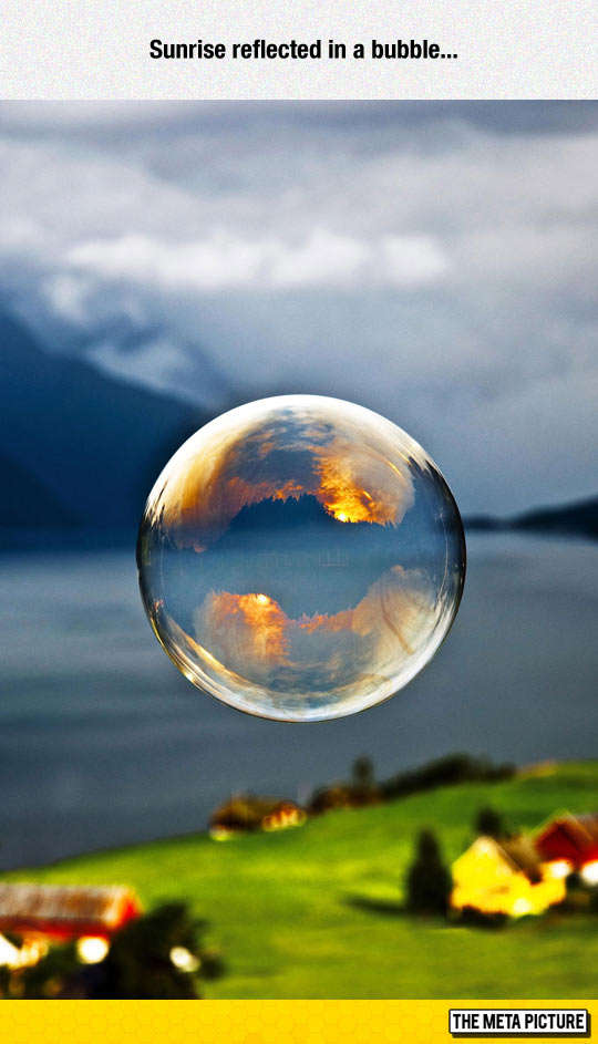 cool-Sunrise-reflected-in-bubble