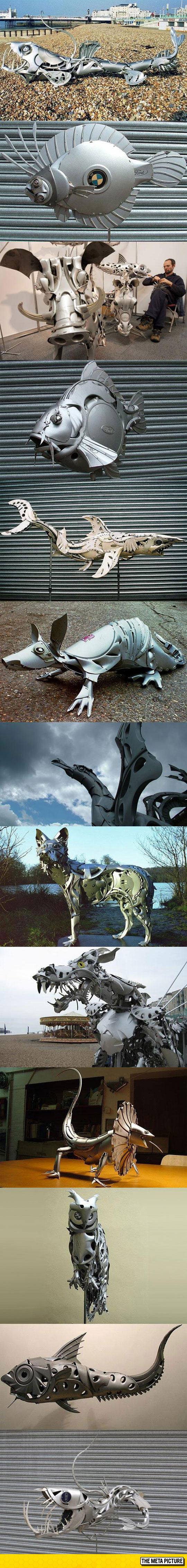 Awesome Hubcap Sculptures