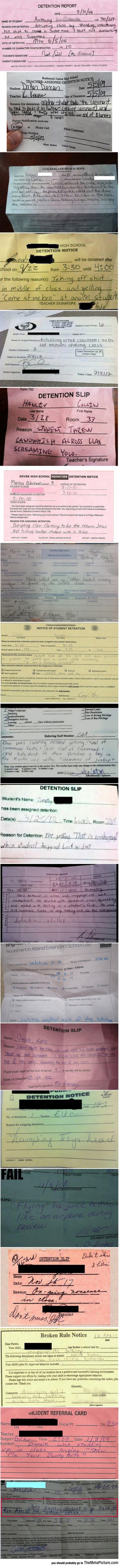 Detention Slips Nowadays