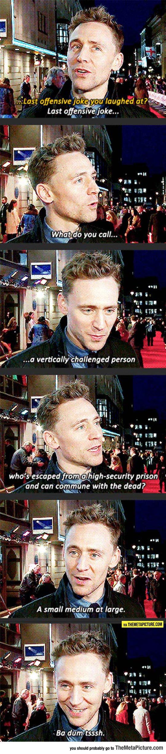 Tom Hiddleston Tells A Joke