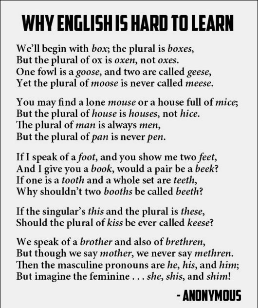 Why English is hard to learn
